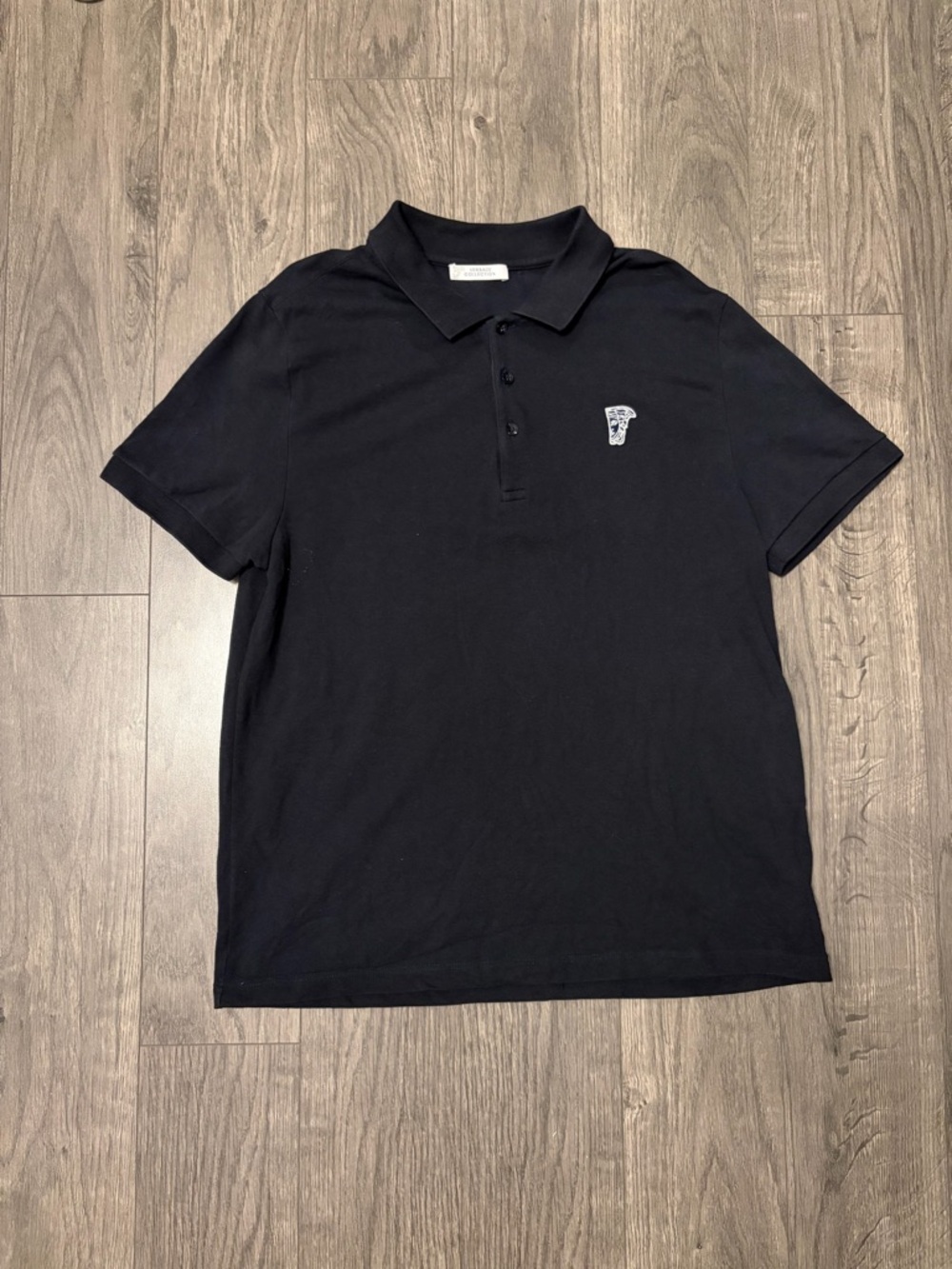 Black Men's Polo Shirt with Embroidered Logo